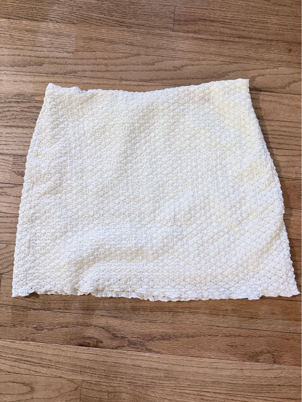 Heatherly Cream Textured Knit Mini Skirt